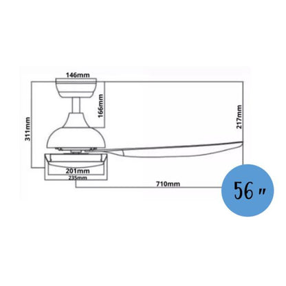 Bestar Star-3 Ceiling Fan with 24W LED Light 36inch 46inch 56inch 36" 46" 56" STAR3 4HOME SINGAPORE - 4HOME