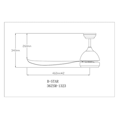 Fanco B-Star Ceiling Fan with 24W LED Light 36 / 46 / 52 inch BStar B Star with basic installation 4HOME SINGAPORE - 4HOME