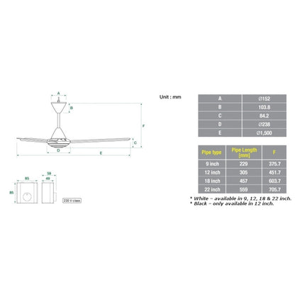 KDK M60SG Ceiling Fan 4HOME SINGAPORE - 4HOME