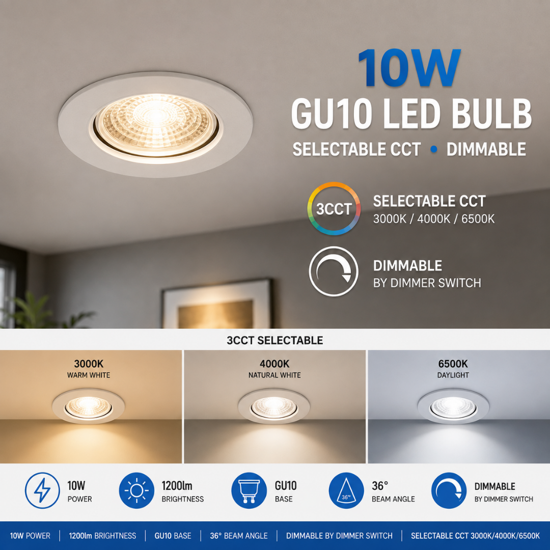 dimmable with selectable colour temperature gu10