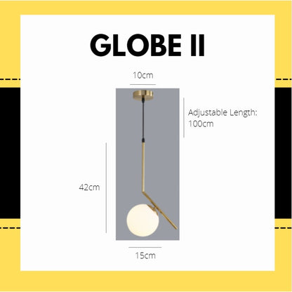 Premium Gold Minimalist Globe Pendant Light Bedside Dining Light 4HOME SINGAPORE - 4HOME