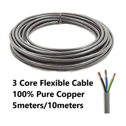 3 Core x 70/0076 x40/0076 PVC Electrical Cable Flexible Wire - 5meters 10 meters 3Cx40 4HOME SINGAPORE - 4HOME