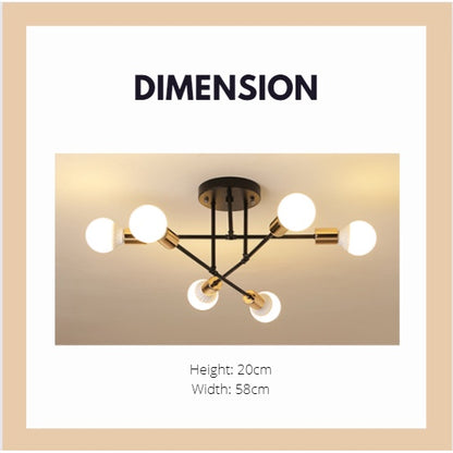 Nordic Gold Bulb Chandelier Pendant Light Tri-tone 4HOME SINGAPORE - 4HOME