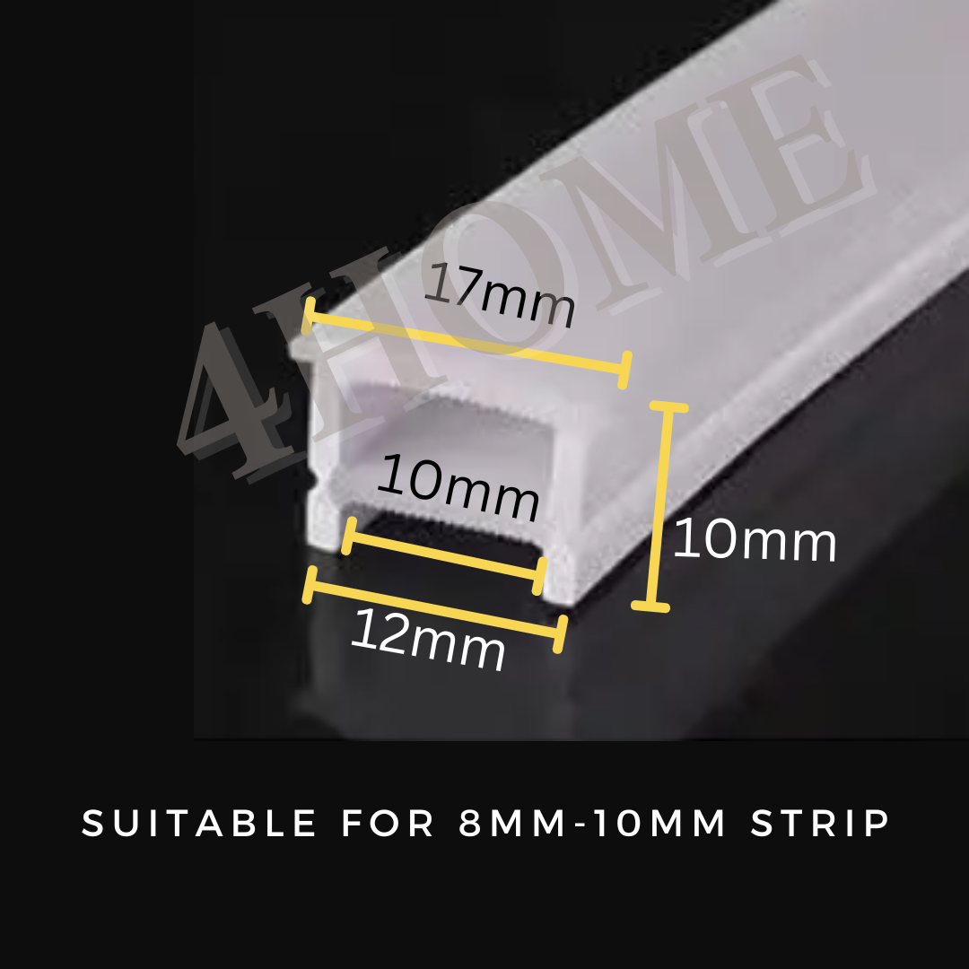 Flexible Silicon LED Strip Light Diffuser Channel LED Profile 1meter Recessed Type 4HOME SINGAPORE