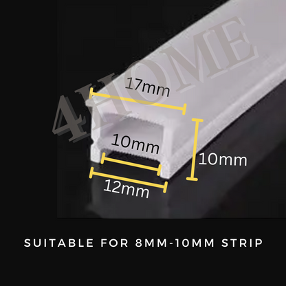 Flexible Silicon LED Strip Light Diffuser Channel LED Profile 1meter Recessed Type 4HOME SINGAPORE
