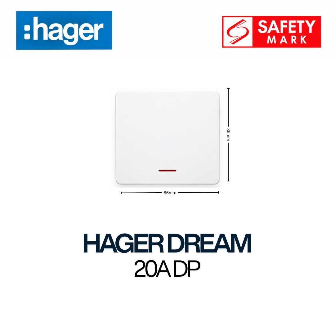 hager dream 20A DP WGDL2D1N White