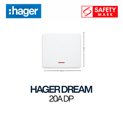 hager dream 20A DP WGDL2D1N White