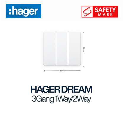 hager dream 3g1w 3g2w 3gang WGDL311 WGDL321