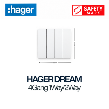 hager dream 4g1w 4g2w 4gang WGDL411 WGDL421