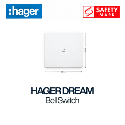 hager dream bell switch push button WGDL111B