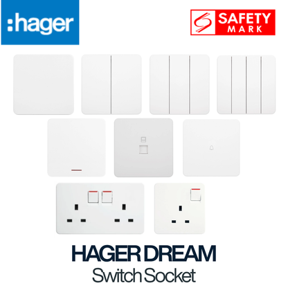 hager dream white switch socket