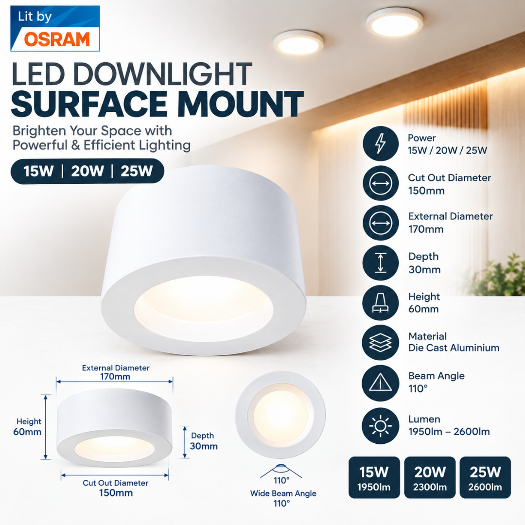 high brightness surface downlight using osram chip