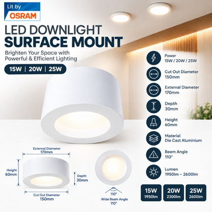 high brightness surface downlight using osram chip