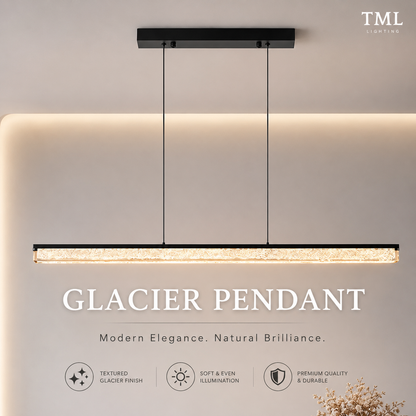 ice-inspired frosted glacier pendant light
