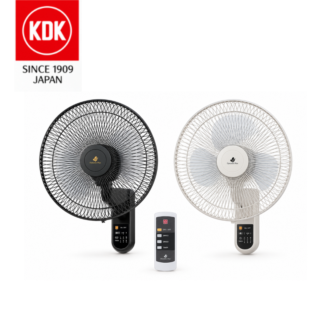 KDK M40MS 16-inch wall fan with remote control and Super Alleru-Buster filter in grey