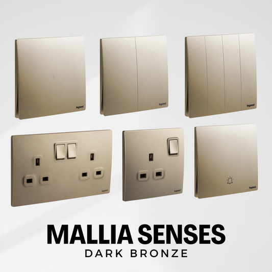 Legrand Mallia Senses dark bronze switches and sockets