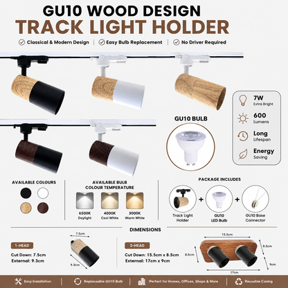 light wood dark wood track spotlight