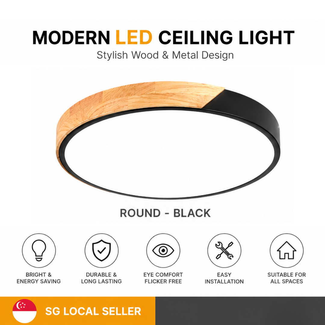 minimalist-led-ceiling-light-Round-black
