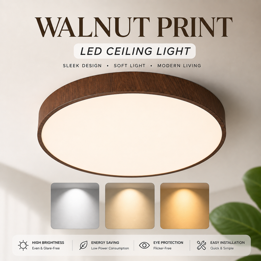 Nordic Walnut LED Surface Mount Ceiling Light