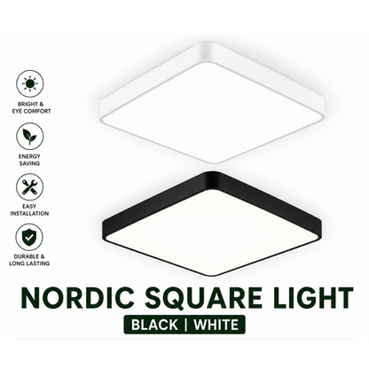 nordic square led ceiling light minimalist black white 30cm 40cm 50cm