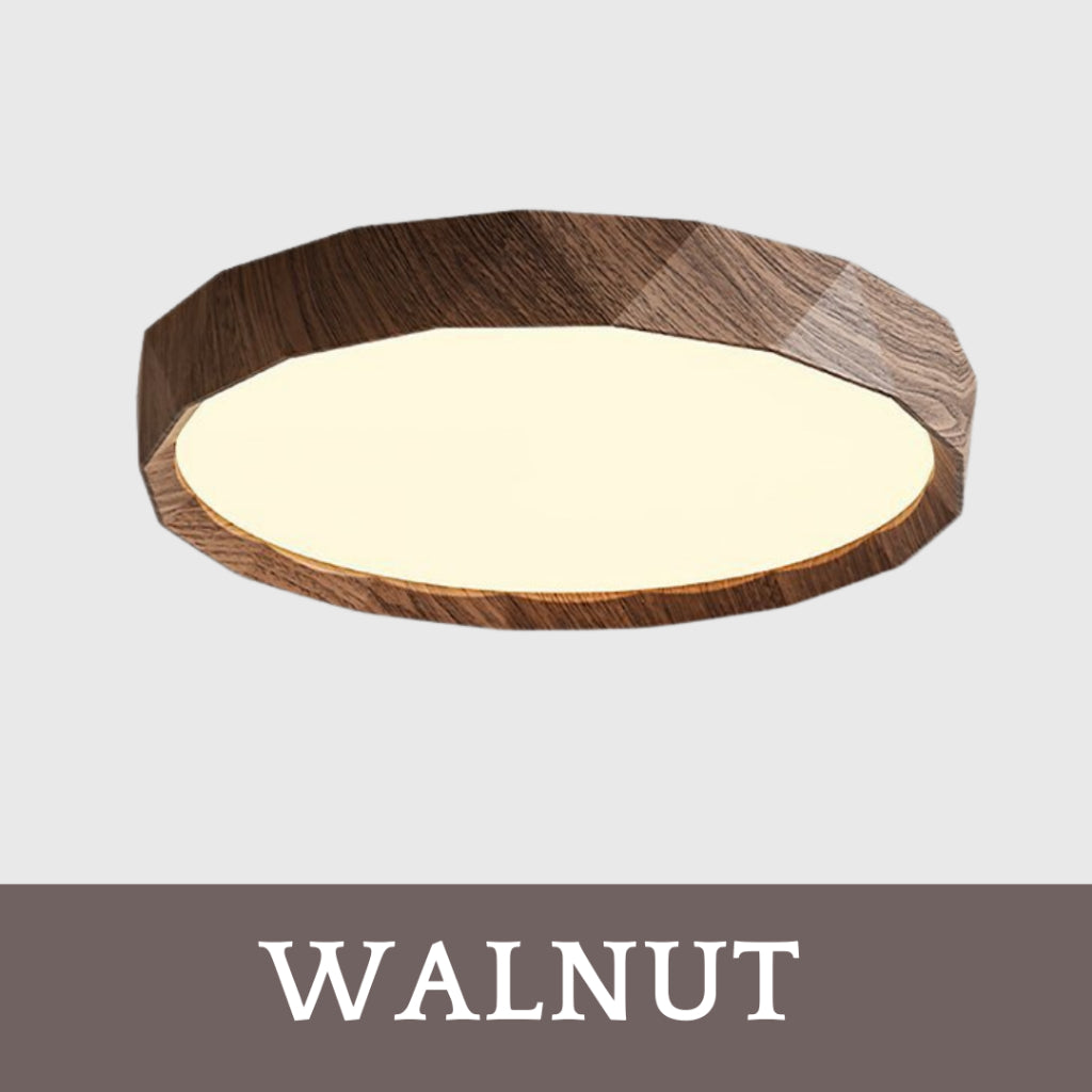 Prism Walnut Geometric Ceiling Light - Dark Wood