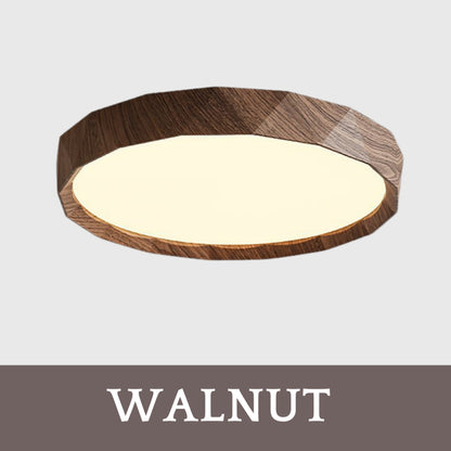Prism Walnut Geometric Ceiling Light - Dark Wood
