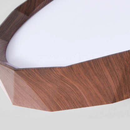 Close Up actual picture of Prism Geometric Ceiling Light in Dark Wood