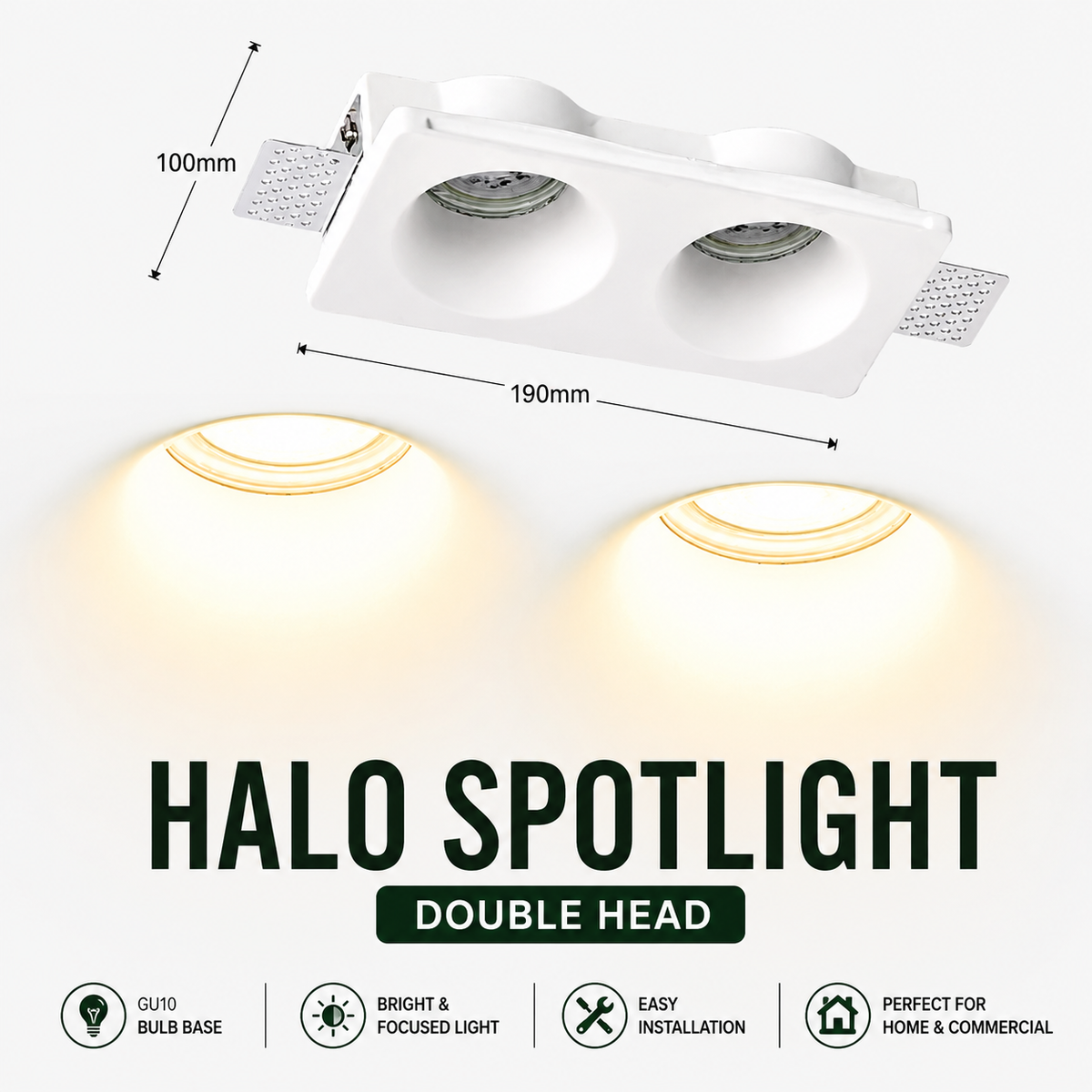 rectangular gypsum double head spotlight
