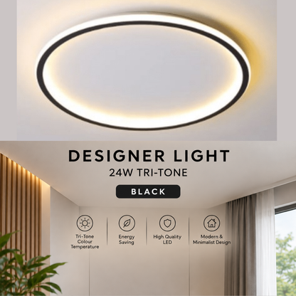 Halo Modern Designer LED Ceiling Light Tri-tone 24W 36W 4HOME SINGAPORE