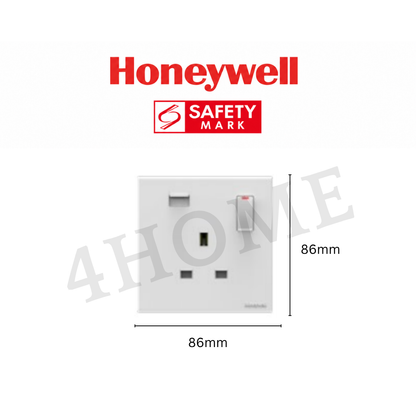 Honeywell Elegant Matt White Switch Socket Singapore Safety Mark Approved