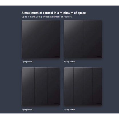 Legrand Mallia Senses Switch Socket Designer Matt Black Silver Champagne 4HOME SINGAPORE - 4HOME