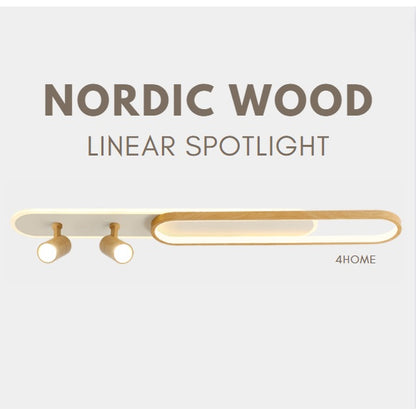 Nordic Japanese Wood Linear Spotlight Rectangular Long Ceiling Light Cool White Corridor Bathroom Kitchen 4HOME SINGAPORE - 4HOME