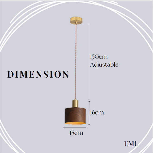 Premium Wooden Print Japanese Design E27 Pendant Light 4HOME SINGAPORE - 4HOME