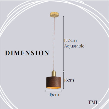 Premium Wooden Print Japanese Design E27 Pendant Light 4HOME SINGAPORE - 4HOME