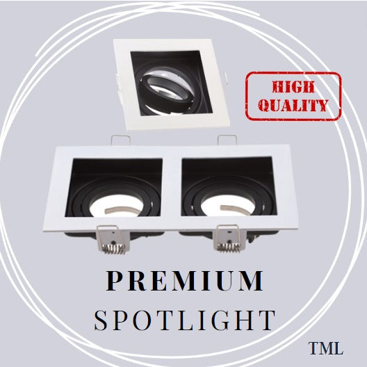 Monochromatic Adjustable Recessed Spotlight in square or rectangular