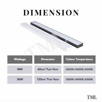 Premium Black White Linear Light Pendant and Surface Mount Type 4HOME SINGAPORE - 4HOME