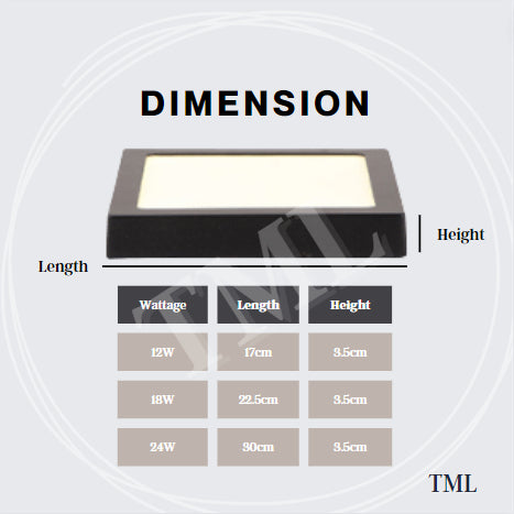 Premium LED Ceiling Light 12W 18W 24W Surface Mounted Downlight Surface Panel Light Metal Rim Light Safety Mark 4HOME SINGAPORE - 4HOME