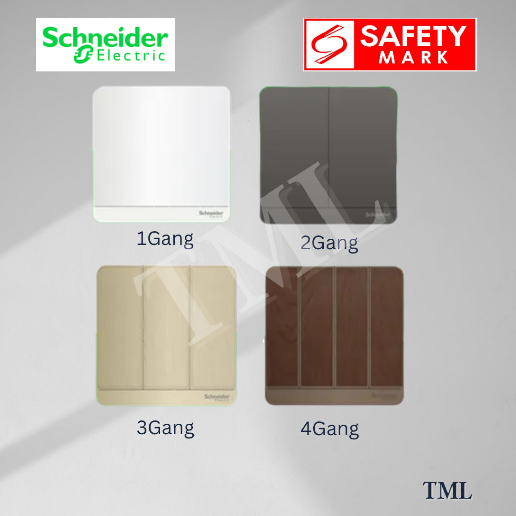 [SG Seller] Schneider AvatarON 1Gang 2Gang 3Gang 4Gang 16AX Switch White Dark Grey Dark Wood Wine Gold Hairline Gold 4HOME SINGAPORE - 4HOME