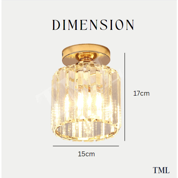 Crystal Gold Glass Like Acrylic Cylindrical Surface Downlight Ceiling Light Hallway Corridor Small Area 4HOME SINGAPORE - 4HOME