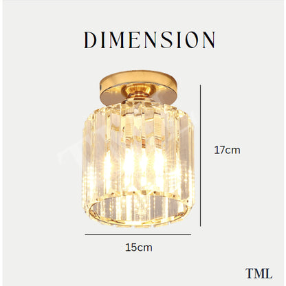 Crystal Gold Glass Like Acrylic Cylindrical Surface Downlight Ceiling Light Hallway Corridor Small Area 4HOME SINGAPORE - 4HOME