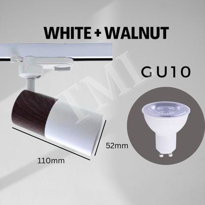 Japanese Wood Pine Oak Walnut Print GU10 Track Holder Track Light 4HOME SINGAPORE - 4HOME