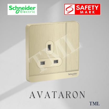 [SG Seller] Schneider AvatarON Single Socket 13A Wall Plug White Dark Grey Dark Wood Wine Gold Hairline Gold 4HOME SINGAPORE - 4HOME