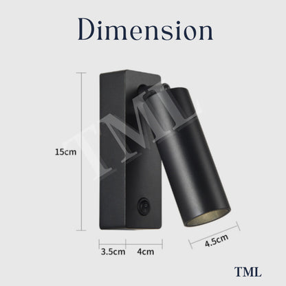[SG Seller] Premium Black White LED Wall Light Nordic Spotlight For Bedside Hotel Modern Rotation 4HOME SINGAPORE - 4HOME