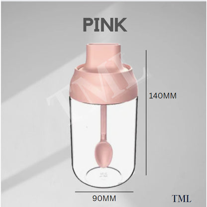 Seasoning Condiment Salt Spice Bottle Tall Glass Jar with Spoon 250ml for Kitchen Storage 4HOME SINGAPORE - 4HOME