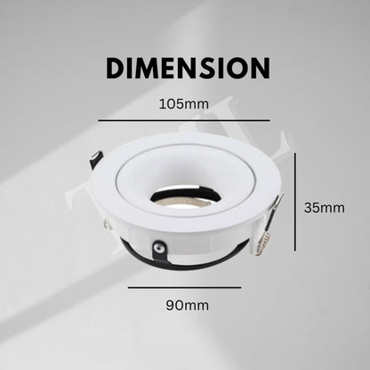Premium 360 degree GU10 Spotlight Recessed Downlight Black White Dual Axis 4HOME SINGAPORE - 4HOME
