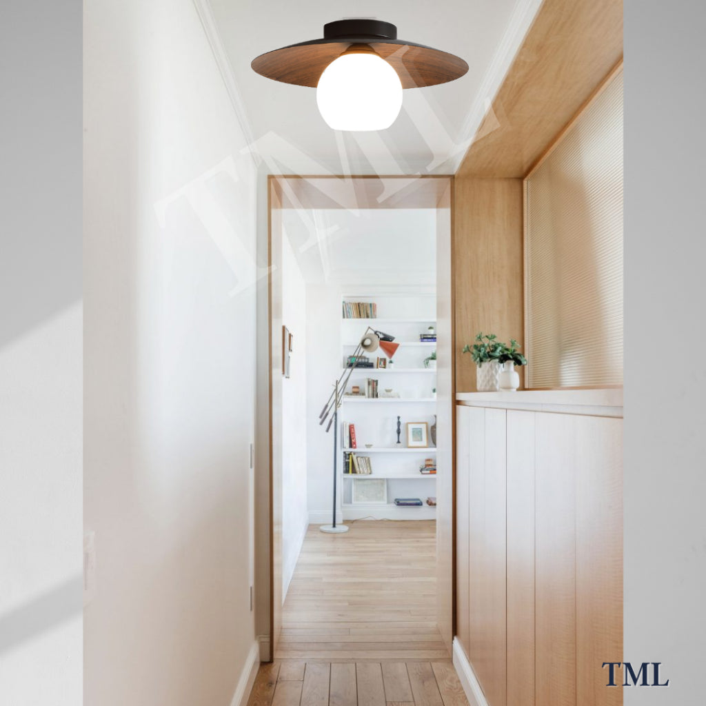 Retro Japanese Light Wood Dark Wood Saturn Globe E27 Bulb Ceiling Light Corridor Small Area 4HOME SINGAPORE - 4HOME