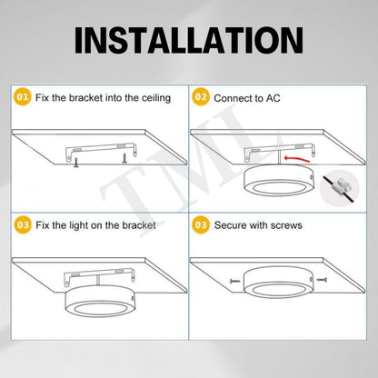 Premium Tritone LED Ceiling Light 12W 18W 24W Surface Mounted Downlight Surface Panel Metal Rim Light 3tone 4HOME SINGAPORE - 4HOME