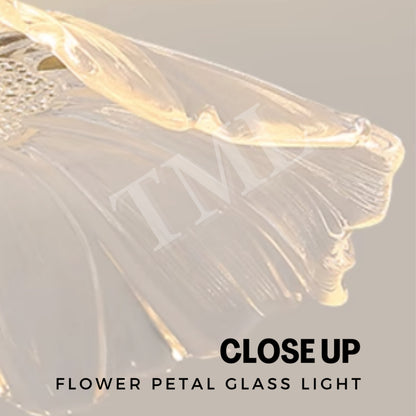 Vintage Style Flower Petal Glass Ceiling Light Walnut Pine Wood E27 Bulb 4HOME SINGAPORE - 4HOME
