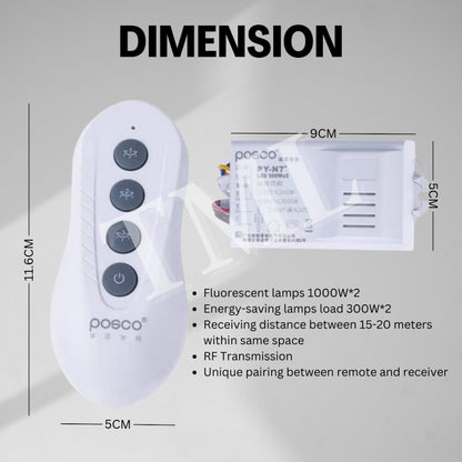 [SG Local Seller] Posco Remote PY-N7 Posco 3Way Light remote control 4HOME SINGAPORE - 4HOME