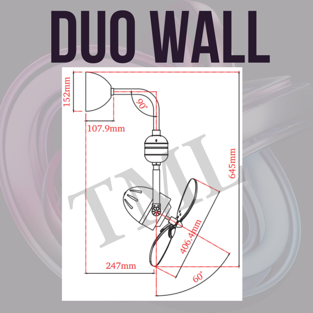 Bestar Corner Fan Duo Hagar 16inch Small DC Ceiling Fan Wall Mount Fan Nordic 4HOME SINGAPORE - 4HOME